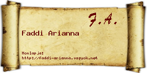 Faddi Arianna névjegykártya